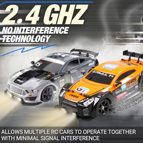 Image of Liberty Imports RC Drift Car 1 /16 2.4GHz 4WD Remote Control Sport Racing On-Road Vehicle with LED Light, Batteries and Drift Tires (Blue)