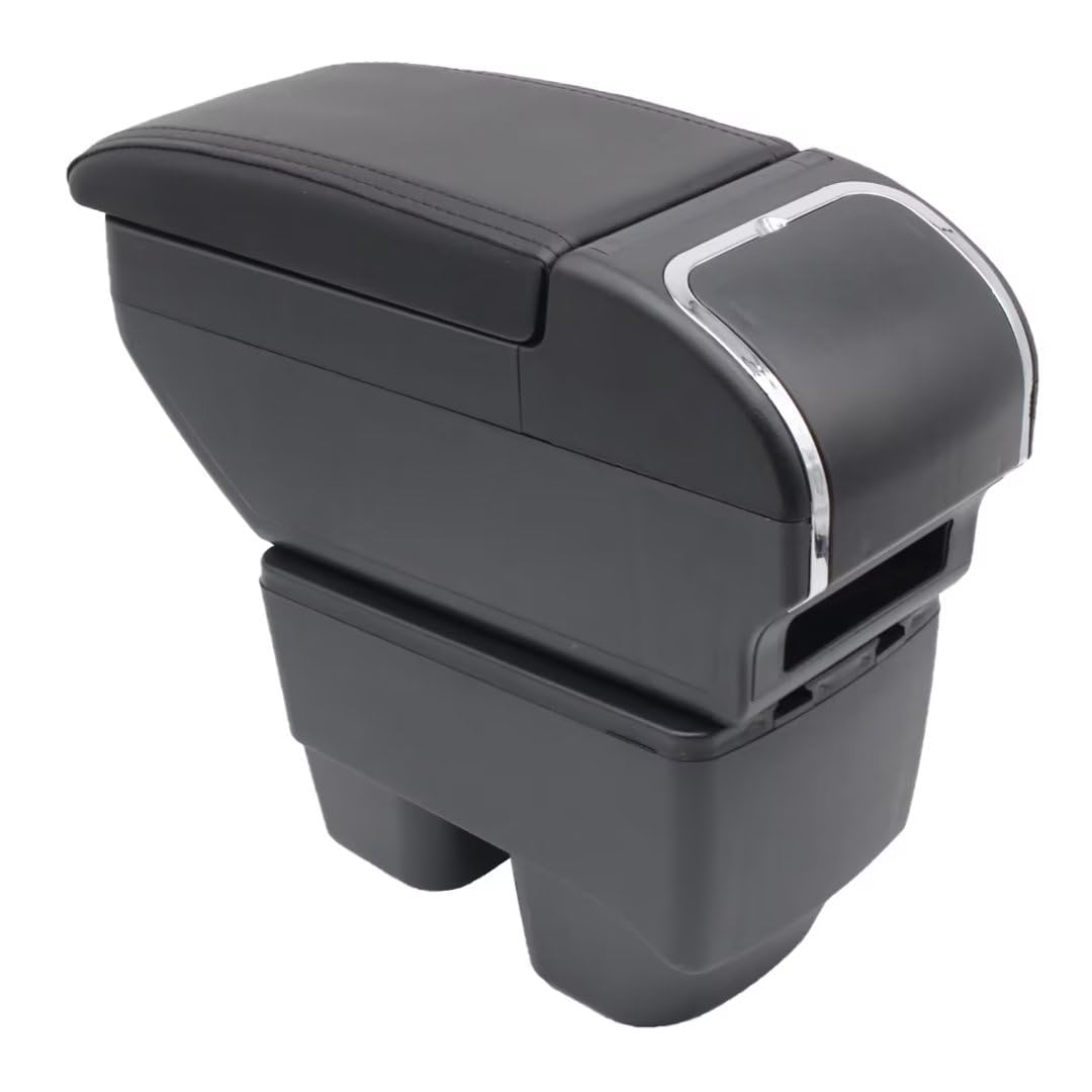 Caja de reposabrazos de doble capa para Toyota Yaris Cross 2020 2021 2022 Caja de almacenamiento de consola central con accesorios, color negro