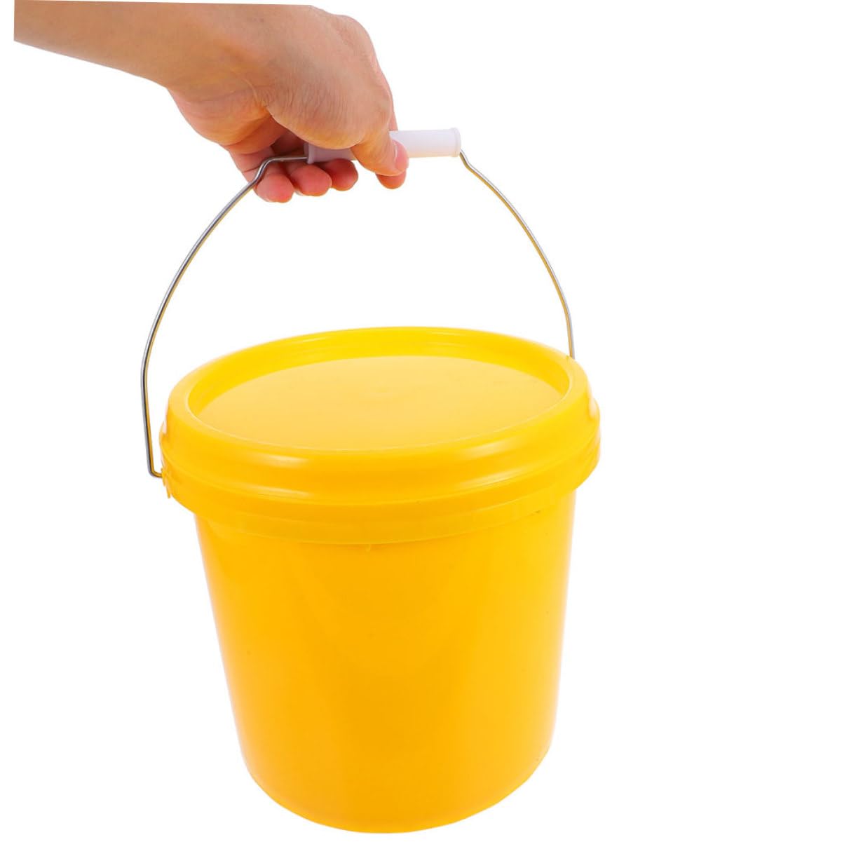 Secchio Ermetico Tondo Portatile da 5l con Manico in Pp, Coperchio a Tenuta Stagna, per Uso Domestico e Conservazione, Costruzione Rinforzata e Resistente