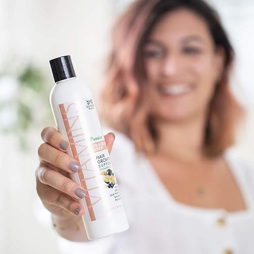 Miniatura 4 de Nourish Beaute Champú Vitaminas Premium para la caída del cabello para promover el crecimiento del cabello, volumen y engrosamiento con biotina,