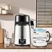 VEVOR 1.1Gal Water Distiller, 0.4Gal/H, Distilled Water Maker Machine 1750W 0-99H Timing Dual Temp Display, 304 Stainless Steel Countertop Distiller Glass Carafe Cleaning Powder 3 Carbon Packs, Silver