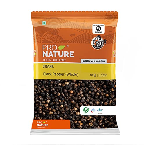 Image of Pro Nature 100% Organic Black Pepper (Whole), 100 gram