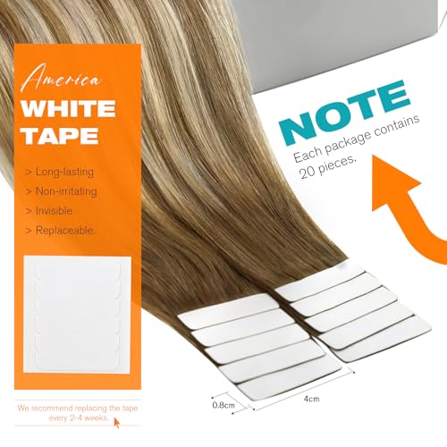 Image of Sunny Hair Tape in Hair Extensions Human Hair Ombre 16 Inch for Weddings