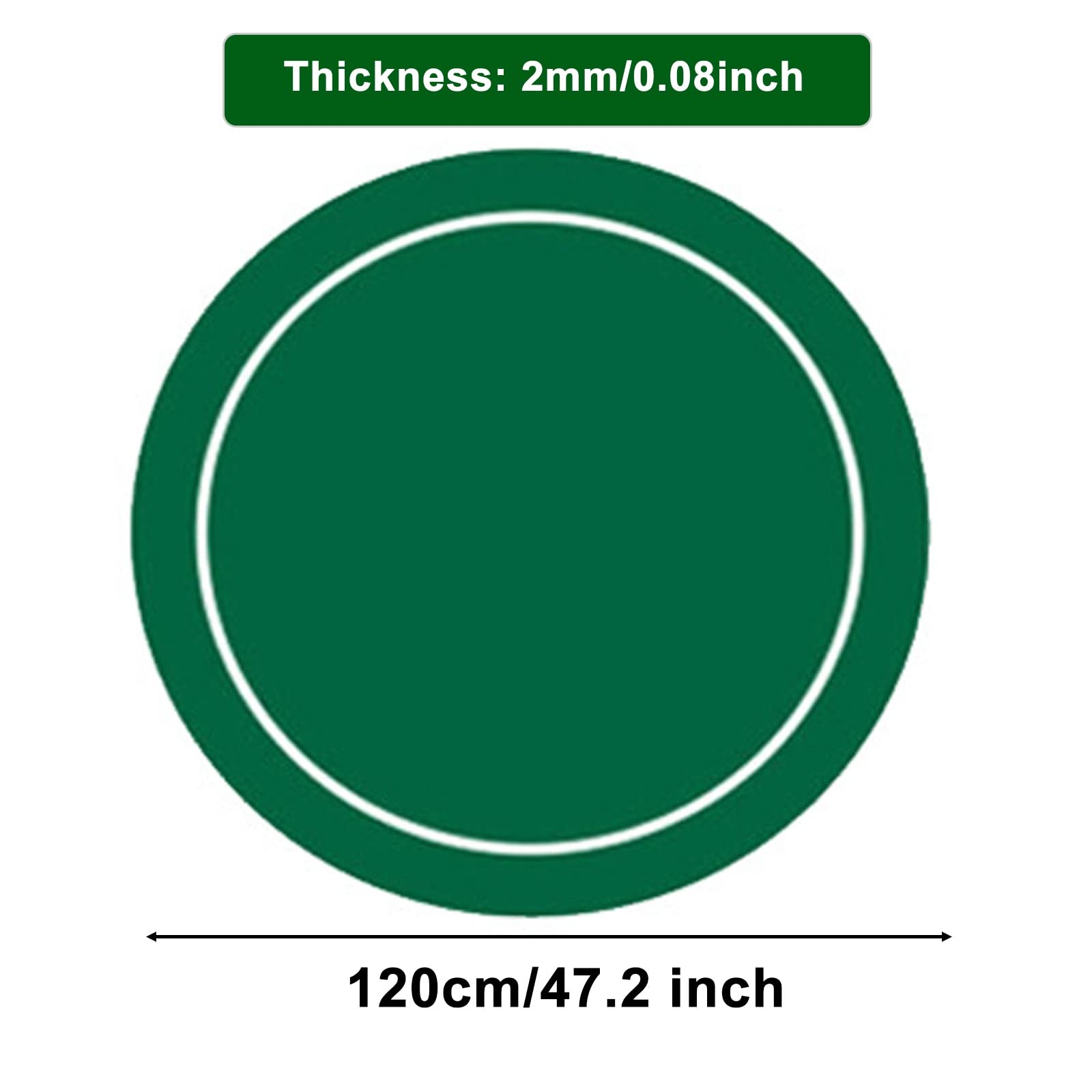 Tapis de Table de Poker Rond de 120 cm de Diamètre, Semelle en Caoutchouc de Table Lisse avec Sac Pliable - Facile à Enrouler et à Ranger, Améliorez Votre Soirée de Jeux