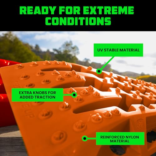 Image of Rhino USA Off-Road Traction Boards (2-Pack) - Sand, Mud & Snow (Orange)