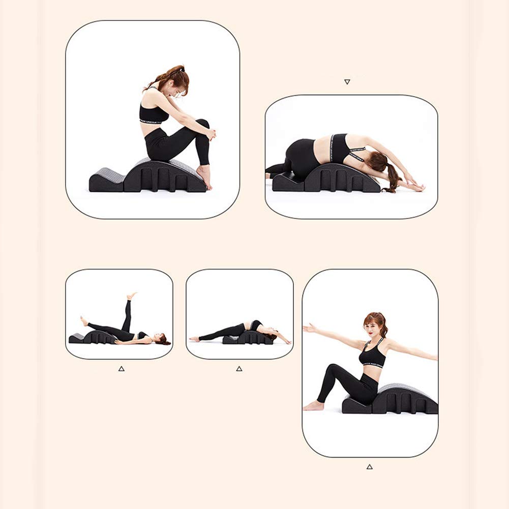 Pilates Lettino per Massaggi, Ortesi della Colonna vertebrale Pilates Deformità spinale Correzione cervicale Schiuma Yoga Correzione della cifosi Attrezzature per Il Fitness Pilates Arc, Nero