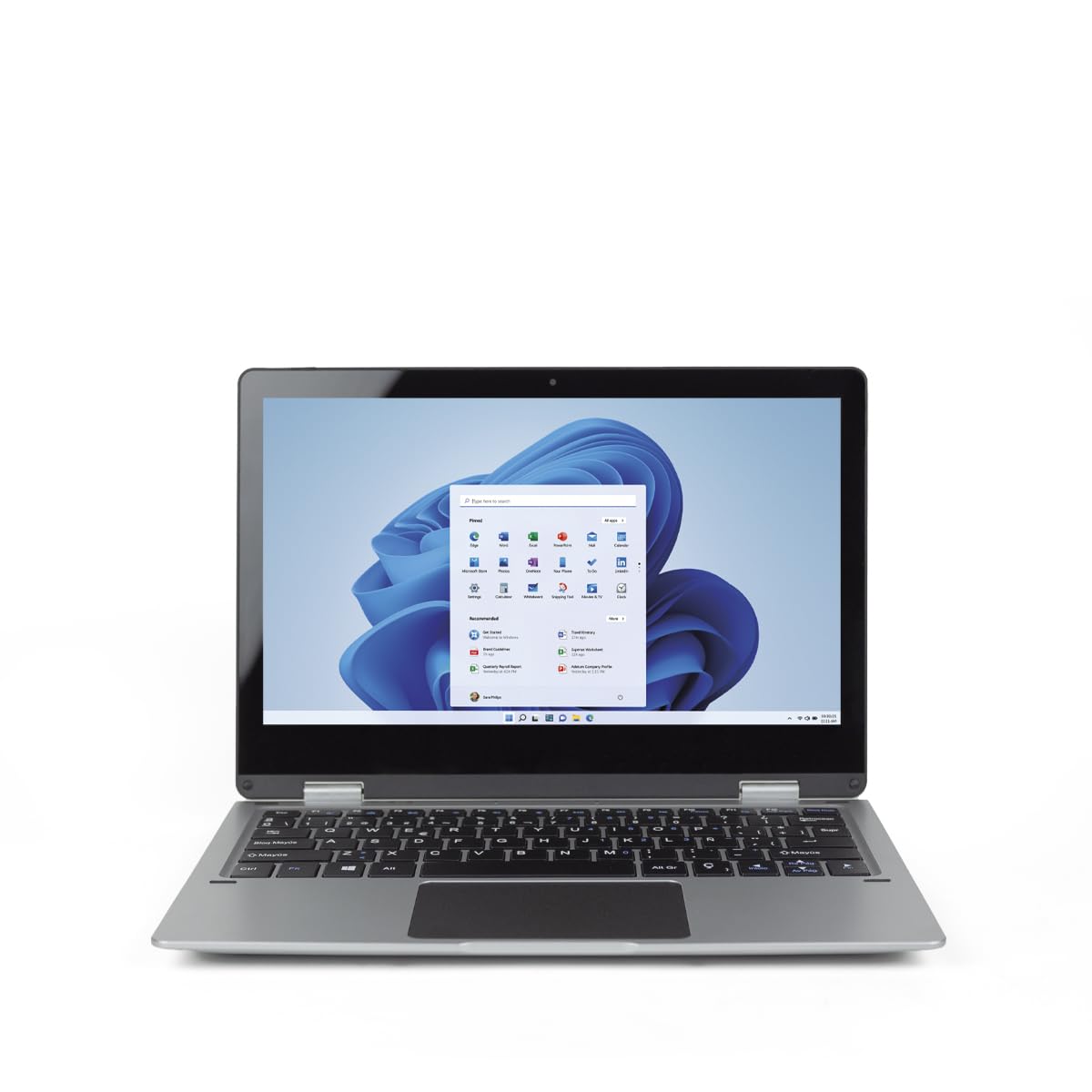 Prixton - Laptop Flex Pro Convertibile 2 in 1 - Touch Screen 11,6" - Windows 11 Home Intel Gemini Lake N4020 - Memoria 4GB/128GB - Tastiera QWERTY