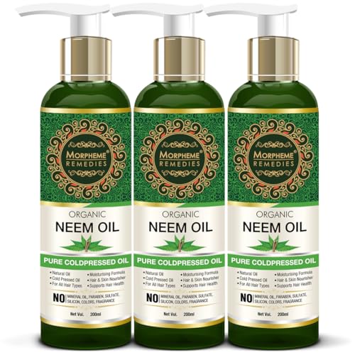 Image of Morpheme Remedies Pure Organic Neem Oil (ColdPressed & Undiluted) 200ml - Pack of 3