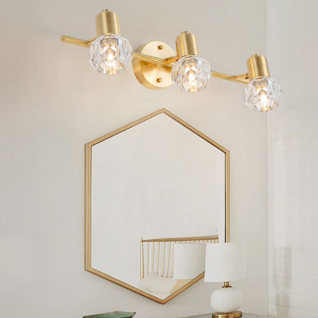 Lampada da Specchio Lampade da Bagno dimmerabili in Oro Lampade da Parete di Lusso nordiche Lampade da toeletta a LED in Cristallo sopra Lo Specchio per Il Bagno Trucco