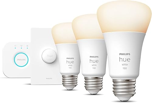Miniatura 2 de Philips Hue Kit de iniciación de botón inteligente de 60 W con lúmenes base blancos 60 W funciona con Tienda Alexa Google Assistant Apple HomeKit de