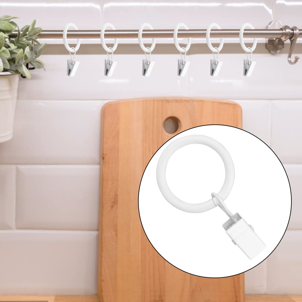 100 Clips Pour Rideaux Avec Anneaux - Métal Argenté 3,5 Cm - Fixation Solide Pour Décoration Maison