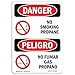 OSHA Danger Sign - No Smoking Propane Bilingual | Decal | Protect Your Business, Construction Site, Warehouse & Shop Area | ?Made in The USA