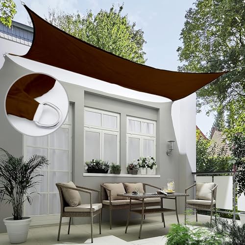 Voile d'ombrage rectangulaire 2x2,5m marron en polyester - 3