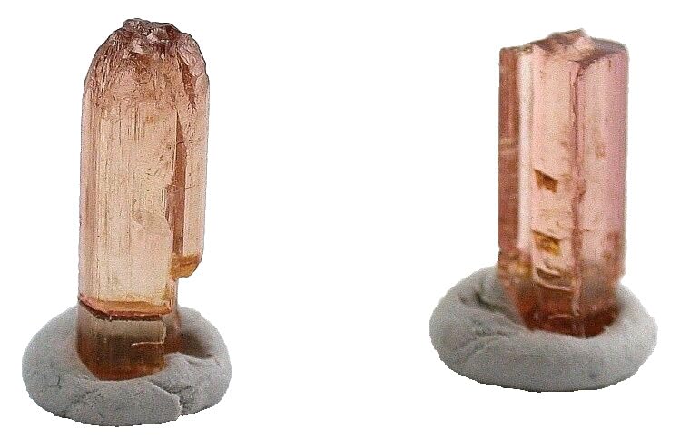 2.46 Gram 12.30 Ct 2 Brazilian Highgrade Pink Tourmaline Specimen Crystals TSC20