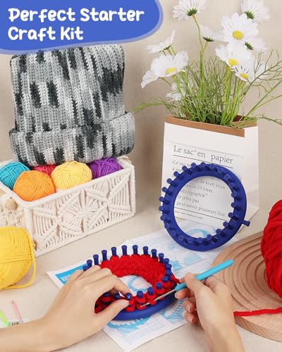 Image of Aeelike 2 PCS Round Knitting Loom for Hat Socks DIY Crafts, 5.5inch
