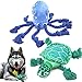 VIEWLON Jouet Couineur pour Chien Pack - 2 Lot Jouets Chiens Peluche, Jouets à Mâcher Resistants pour Le Nettoyage des Dents, Interactif d'entraînement pour Chiots, Petits et Moyens
