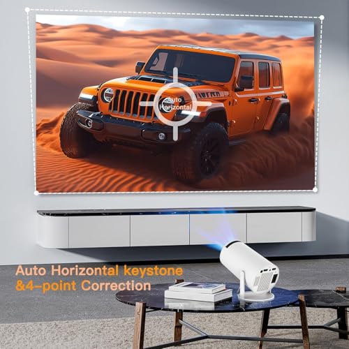 Image of Mini Projector with Wifi and Bluetooth, Built-in App Portable Projector | Portable Projector 4K Support,Smart Video Projector with 210 Rotation,Compatible with iPhone /Android /Laptop /TV Stick
