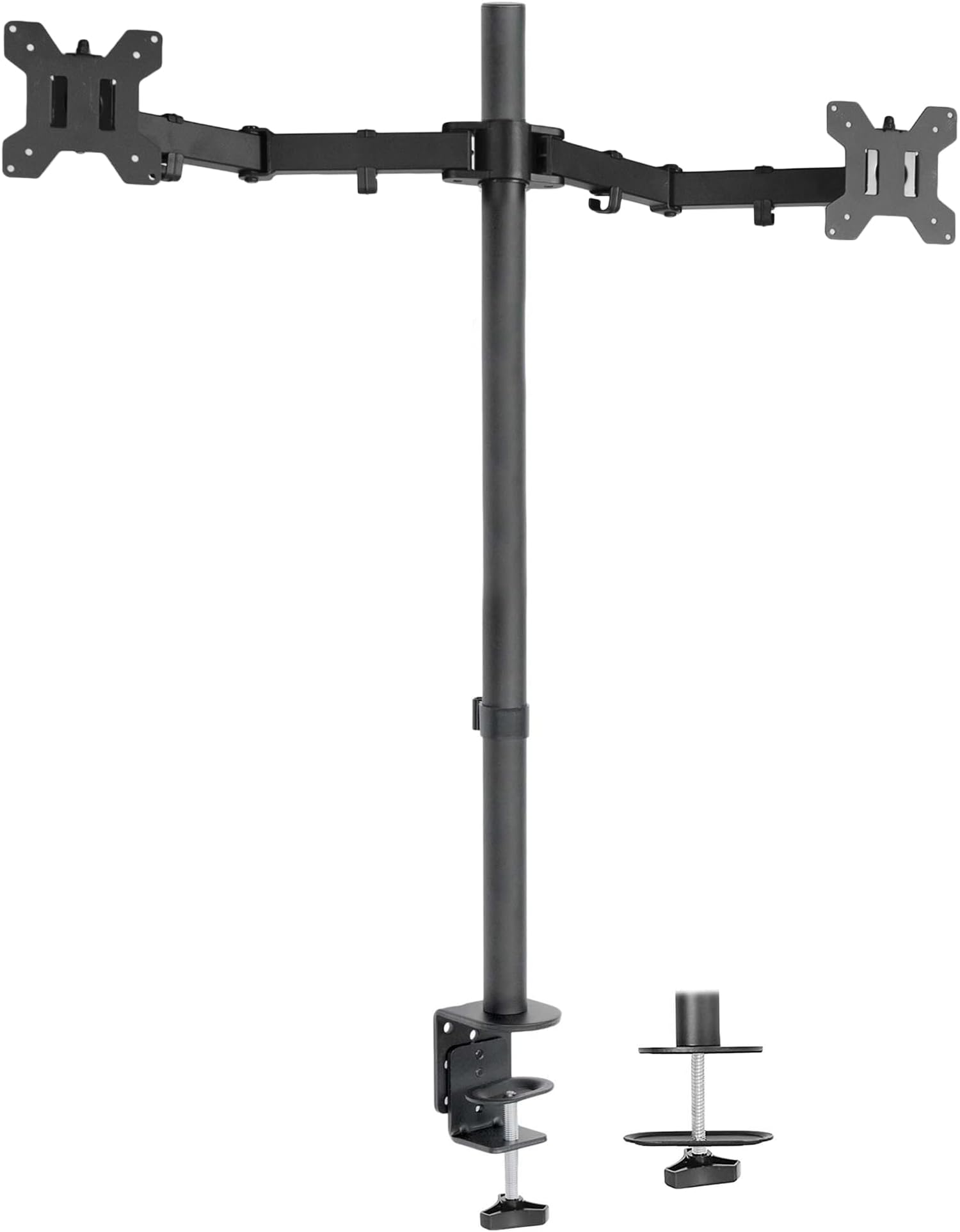 VIVO Dual Monitor Stand Up Desk Mount Extra Tall 39 inch Pole, Fully Adjustable Stand for up to 27 inch Screens, Black, STAND-V012