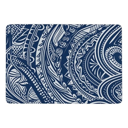Tapis en velours de corail maori bleu aux finitions soignées