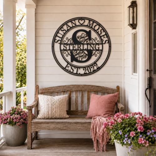 Product Image of the Personalized Metal Name Signs - Custom Last Name Signs for New Home, Wedding Gifts