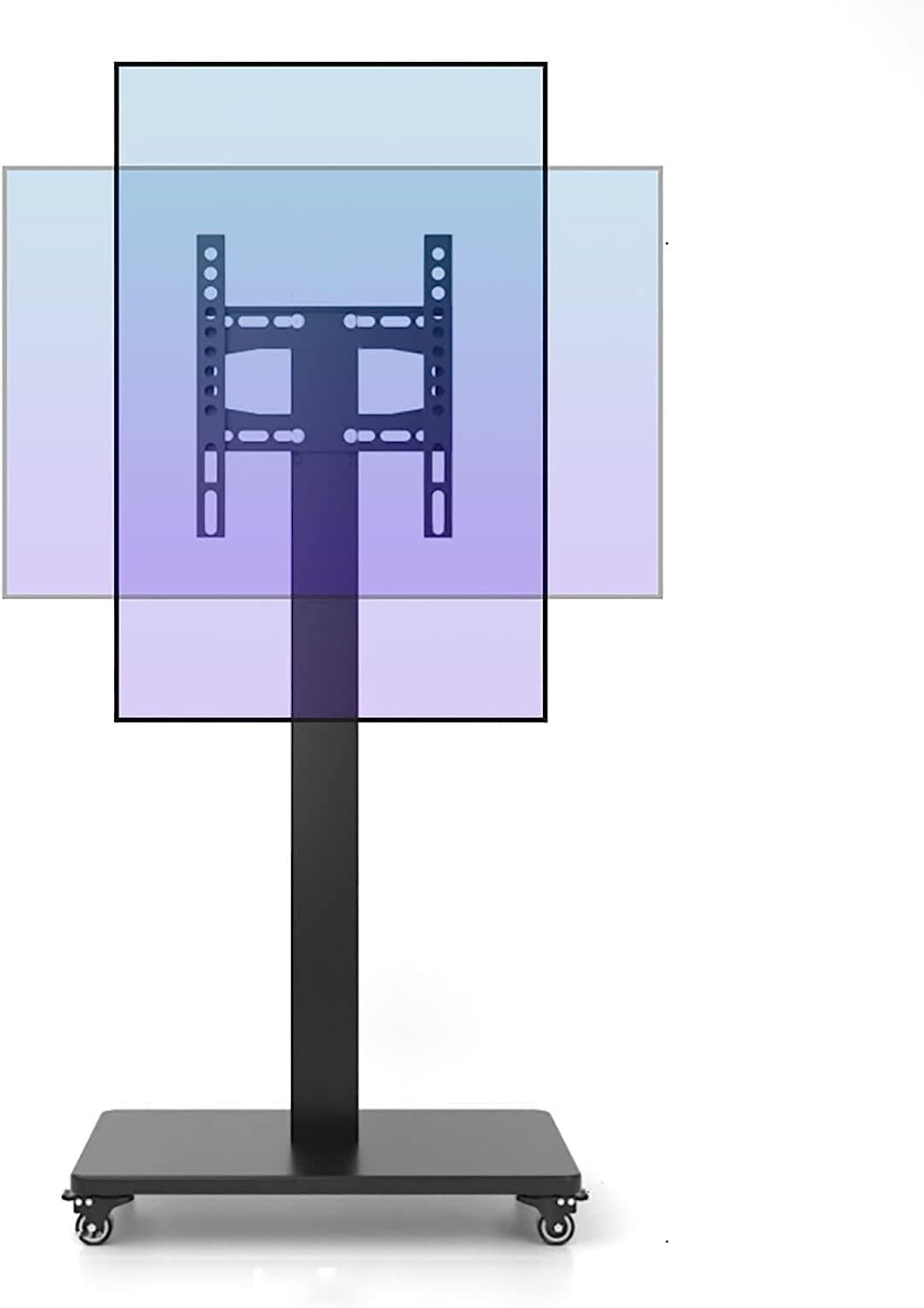 HPTHLY Mobile Tv Cart On Wheels For 32 To 65-Inch Led Flat Screen,Portable Floor Tv Stand Holds Up To 100Kg/220Lbs,Horizontal And Vertical Screen Fixed Tv Mount Tv Stand