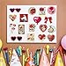 50Pcs Red Aesthetic Stickers Vintage Valentine's Day Stickers for Water Bottle Cartoon Retro Love Aesthetic Stickers for Kids Girls Women Vinyl Waterproof Retro Red Stickers for Laptop Party Supplies