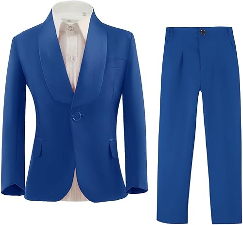 Boy's Suits 2 Piece Slim Fit Suit Set for Toddler Boys Formal Wedding Tux Suits for Ring Bearer Boys Suit Blazer Pants