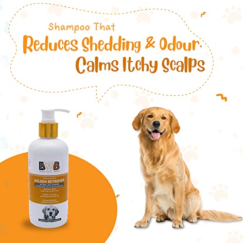 Image of BWB Natural Dog Shampoo for Golden Retriever .PARABEN Free+Alcohol Free+pH Balance with Conditioner & Moisturiser and Added Alovera,NEEM,Coconut & Amla extracts (300 ML + DEOSPRAY)