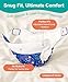 Reusable Cloth Diapers with Wetness Indicator, Swim Diaper, 1 Waterproof Skin Friendly Covers＆Insert One Size Adjustable Washable Diapers for Newborns, Baby (11-33 pounds, 0-3 Years, Shark)