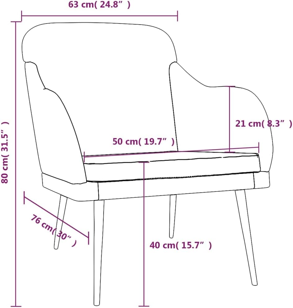 vidaXL Modern Velvet Armchair - Light Gray, Comfortable Foam Filling, Certified Safety Standard, 24.8"x29.9"x31.5" Dimensions, Robust Construction