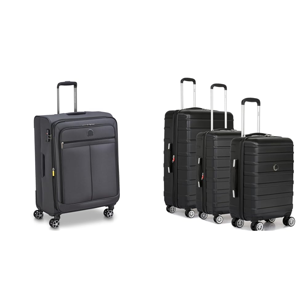 delsey paris Priscilla 70 cms Medium Check-in Polyester Soft Sided 8 Wheels and Expandable Spinner + Margot Trolley Bags Set of 3 Cabin, Medium & Large Luggage Premium Hardside Polycarbonate-picture-33