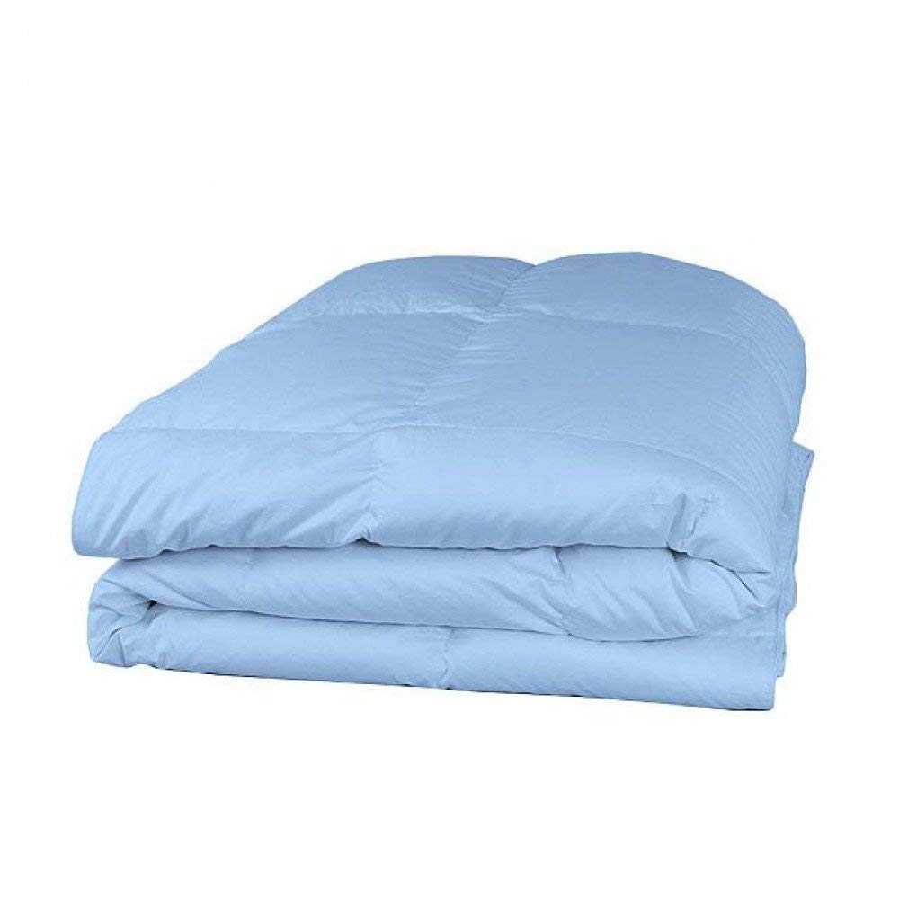 Luxurious 1000 Thread Count King Size 1 Piece Comforter (500GSM Microfiber Fill) 100% Egyptian Cotton Sky Blue Solid - (94
