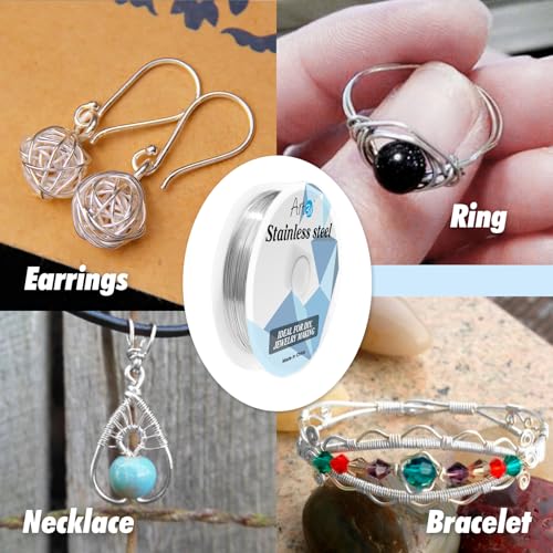 Image of Art3d 20 Gauge Stainless Steel Wire, Bendable Soft Crafting Wire for Jewelry Making Earring Beading DIY Wrapping Sculpting - 120 FT Silver