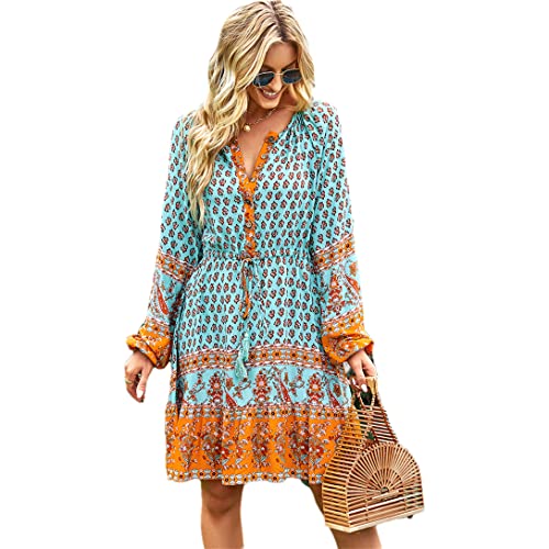 Robe de plage bleue légère pour rester fraîche pendant l'été M