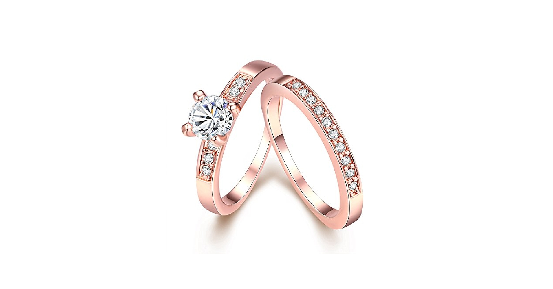 一つの指輪　中国語　二枚セット Amazon.com: Goldenchen 2pcs One Set Engagement Ring with