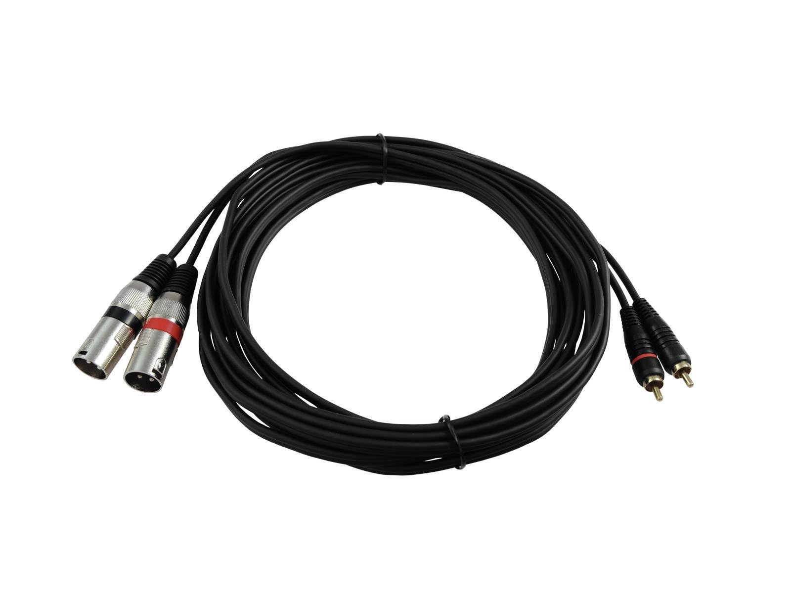 Omnitronic 3022522E XLR Câble adaptateur [2x XLR mâle 3 pôles - 2x Cinch-RCA mâle] 6.00 m noir
