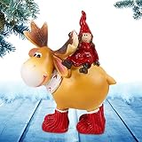 Loupsiy Figuras de Alces navideños - Estatua de Resina Linda Impermeable Santa sentada en estatuilla de Alce,Elegante Adorno de Escritorio, decoración navideña para mesas, Tiendas, estantes