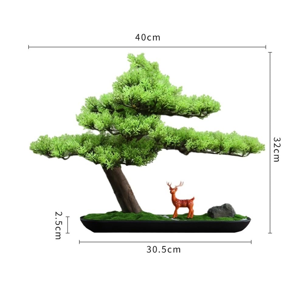 Artificielle Bonsaï Nouvel Arbre de Simulation Chinois, Ornements décoratifs for Bureau, Salon, entrée, hôtel, Verdure, bonsaï, lumière, Luxe Plante Artificielles