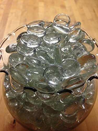 Dashington Flat Clear Marbles, Pebbles (5 Pound Bag) for Vase Filler, Table Scatter, Aquarium Decor - Thumbnail 3