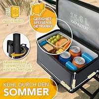 TRESKO® Bollerwagen Faltbar mit Dach, Kühlfach & Seitenrollos bis 150kg – Ansicht 4