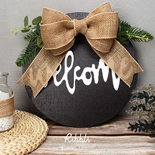 Ribbli Jute Burlap Wired Ribbon,2-1/2 Inch X 10 Yard,Natural Solid Wired Ribbon For Crafts,Gift Wrapping,Wreath,Tree Decoration,Outdoor Decoration #TOP1