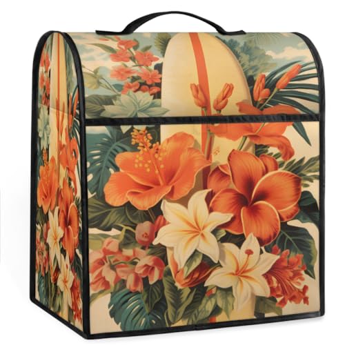 Coffee Maker Cover Vintage Flower Summer Kitchen Appliance Covers Small Appliance Covers Blender Cover Juicer Cover Dust Covers for Kitchen Appliances with Top Handle and Pockets,Washable,C811