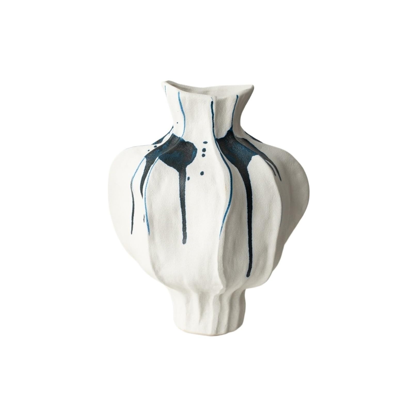 guiling-1986 Vases Decor Abstract Ink Ceramic Vases Modern Faceted Decorative Vase for Living Room, Bedroom, Office Flower Vases(Small)