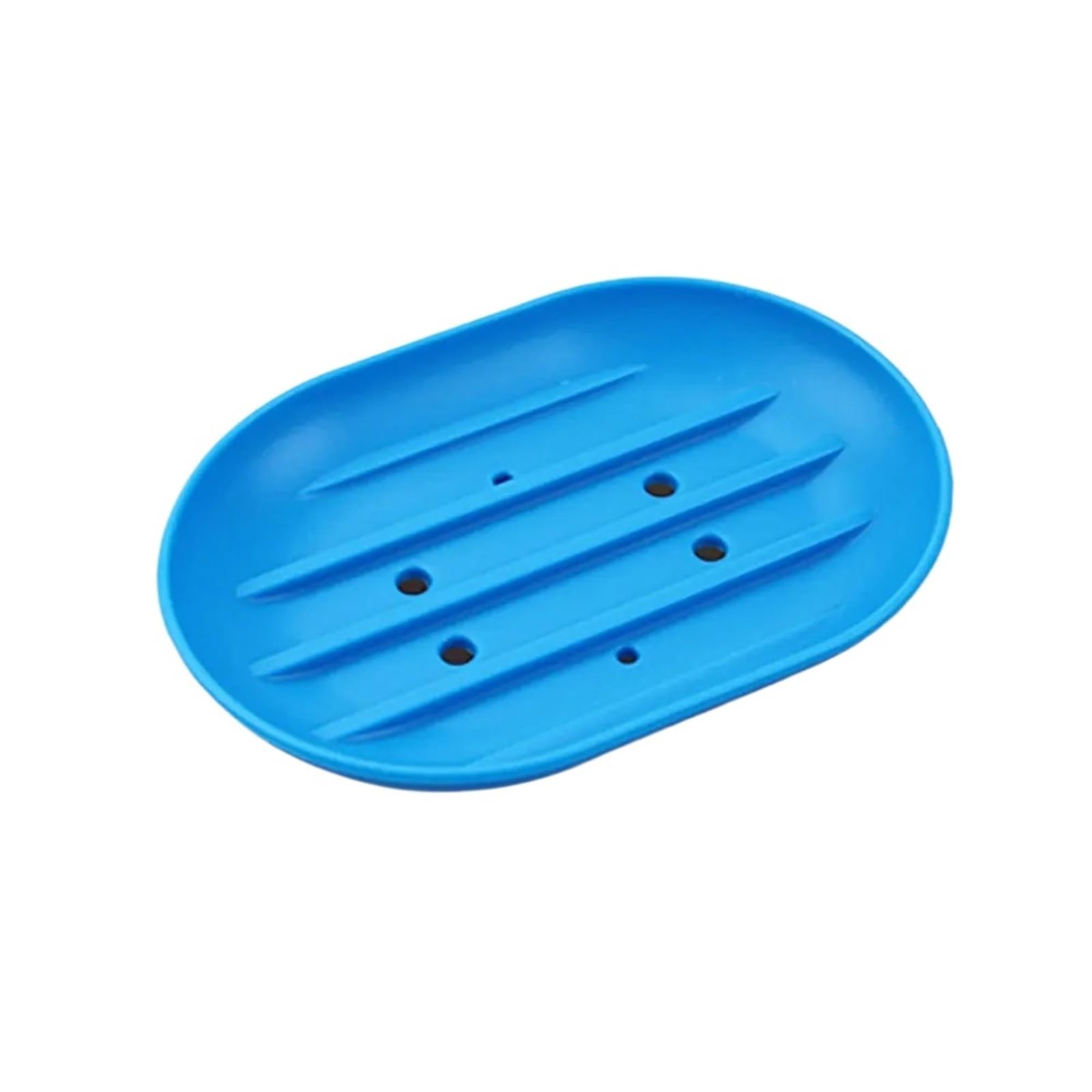 3Pcs Silicone Bathroom Dish Home Shower Travel Hiking Holder Container Soapbox Soap Rack Flexible for Soap(Blue)