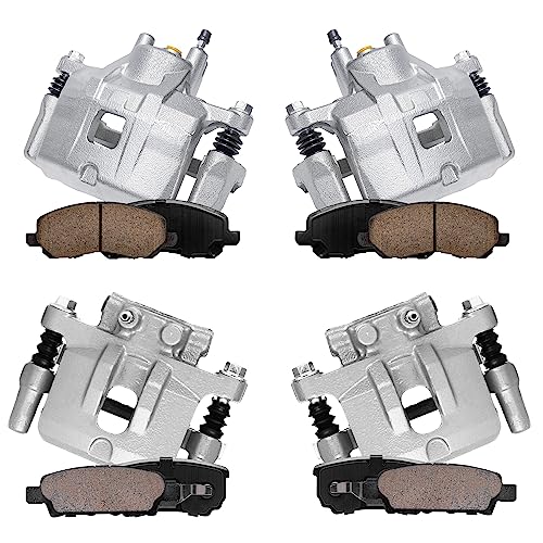 Image of Detroit Axle - Front & Rear Brake Calipers w /Bracket + Brake Pads