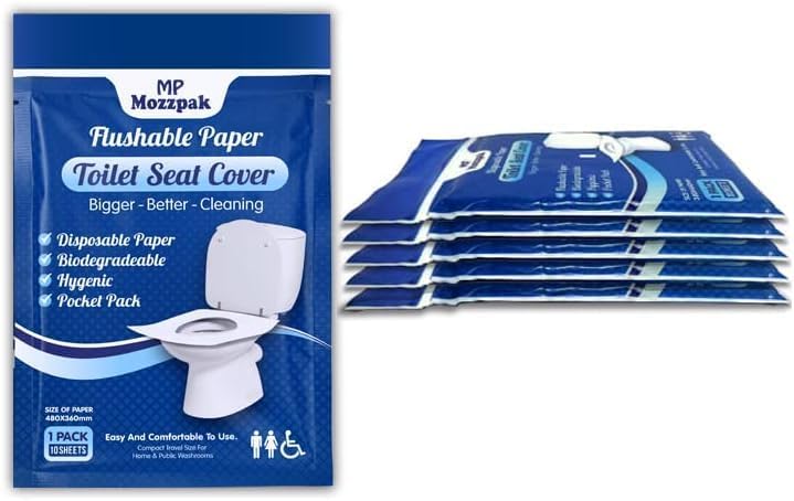 MP MOZZPAK Toilet Seat Covers Disposable (60 Pack) - XL Flushable Disposable Toilet Seat Cover for Kids Potty Training