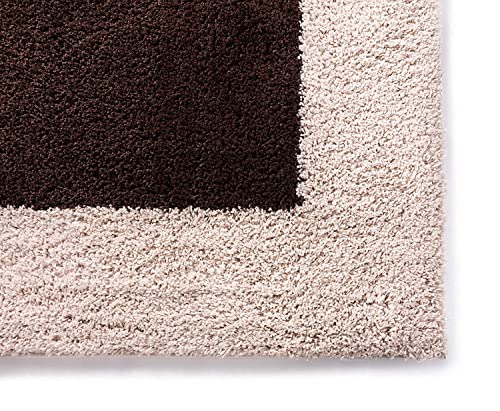 Image of Anti Slip Soft Shaggy Carpets for Living Room Bedroom Hall Kitchen Home Modern Fluffy Rugs Size 3x5 Feet Color Brown /Beige