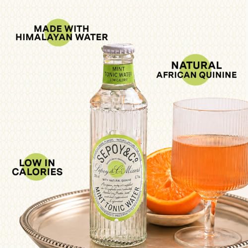 Image of SEPOY & CO. Mint Tonic Water, Premium G&T Mixer, Flavoured Tonic Water, Low Cal, Sparkling, Pack of 6 X 200ml