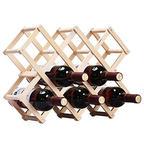 Soporte para botellas de vino para estantes de pino natural 10 botellas