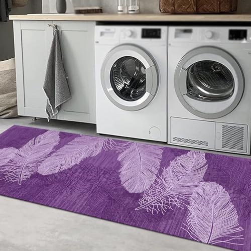 Tapis de couloir pour cuisine et entrée style abstrait violet - 5